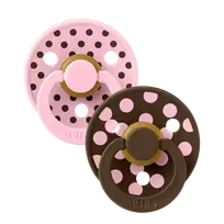 BIBS Studio Collection Polka Dots čiulptukų rinkinys 2 dydis (6 - 18 mėn.) Baby Rožinė / Mocha