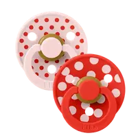 BIBS Studio Collection Polka Dots čiulptukų rinkinys 2 dydis (6 - 18 mėn.) Blossom / Candy Apple