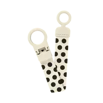 BIBS čiulptuko laikiklis Polka Dot - Ivory / Juodas