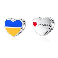 Naujas 925 gryno sidabro pakabukas Ukraina Britanijos vėliavos pakabukas Karoliuko pakabukas Tinka moteriškiems rankų darbo papuošalų aksesuarams