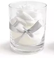 Mondex Świeca RÓŻA szklanka 8x9,5cm woskowa balta