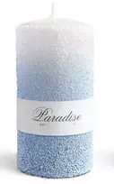 Mondex PARADISE žvakė, vidutinio dydžio cilindro formos, 7x7x14 cm, parafininė, mėlyna