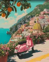 Beldizart Deimantinio mozaikos rinkinys su porėmiu "Cinque Terre" 30x40 cm VA917