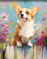Beldizart Rinkinys Diamond Painting su porėmiu "Corgi" 30x40 cm VA922