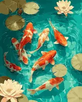 Beldizart Deimantinės tapybos rinkinys su porėmiu "Koi Karpiai" 30x40 cm VA927
