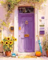 Beldizart Deimantinės tapybos rinkinys su porėmiu "Violetinės durys" 30x40 cm VA928