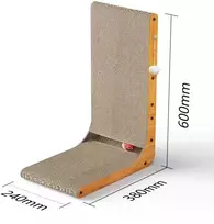 Ergonomiška kartoninė draskyklė katėms su mediniu rėmu