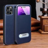 Originalios odos dėklas su permatomu langeliu telefonui iPhone 15 14 13 12 11 Pro Max XR XS X 7 8 Plus SE 2020 Magnetinis atverčiamas dangtelis iPhone 13 Pro