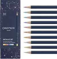 Caran D'ache Caran d`Arche Cosmic Mėlyna metalinės kreidelės 10 spalvų