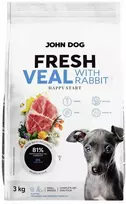 Šunų maistas - JOHN DOG Fresh Junior Veršiena su Triušiu 3kg