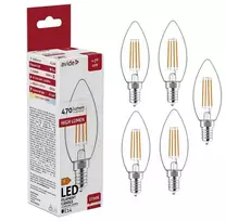 LED lemputė High Lumen 4,5W B35 E14 2.7K FL Avide 5vnt
