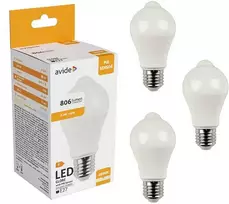 LED lemputė Avide 8.8W E27 PIR sensor 3vnt
