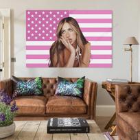 Tate McRae Pink American Flag Tapestry Wall Hanging Cloth Aesthetic Room Decor Hippop Tapestrys Bedroom Home And Garden Banners 74x94cm(29x37in)