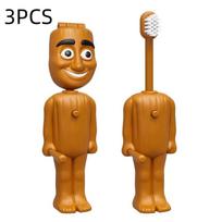 3pcs/set Tung Tung Tung Sahur Creative Abstract-Shaped Children's Toothbrush Set Perfect as a small gift for holiday parties