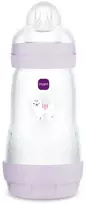 Mam Akcesoria 5939 PERFECT START ANTIKOLIKINIS BUTELIUKAS 260ML, SUMALTAS GAMTOJE, VIOLETINĖS SPALVOS