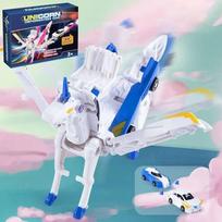 Creative Pegasus Unicorn Transforming Toy Winged Pegasus Two Car Collision Deformation Model Children Toys Birthday Gift mėlyna
