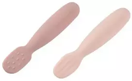 Beaba Rinkinys 2 silikonowych pierwszych łyżeczek-gryzaków Cotton candy/sorbet