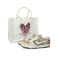 Nike Dunk YDCC Cloud Pattern Pegasus, Shopping Bag Leather Low top Skateboard Shoes Unisex Beige Umber IQ1118-220(Team501-LD) 42.5