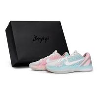 Nike Zoom Kobe 6 Basketball Shoes Men's Low Top White/Blue/Pink FQ3546-100(Team80-S-BOX) 40.5