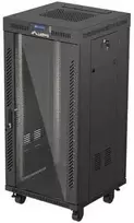 Lanberg grindų pastatoma rack spintelė 19" 24U 600x600 juoda stiklinės durys LCD V2