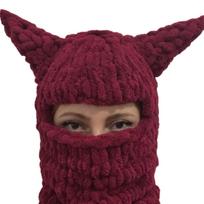 Elastic Windproof Cute Devil Horn Balaclava Hat for Women Men Keep Neck Warm Hat Cold Weather Cycling Hiking Supplies