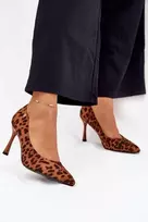 Aukštakulniai leopardiniai zomšiniai bateliai kasdienai Eleganci