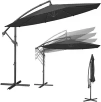 Songmics Lauko skėtis 300x245 cm Pilkas