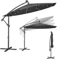 Songmics Lauko skėtis 300x245 cm Pilka