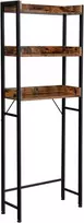 Songmics Tualeto lentyna 63x25x165 cm Ruda Juoda Drobės plokštė Plienas