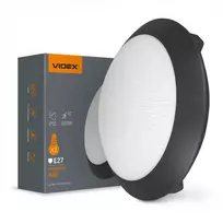 Lauko šviestuvas su sensoriumi E27 IP65, VIDEX VL-BHR-E2726SB | juodas – Judesio daviklis ir E27