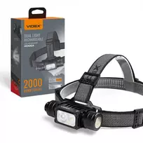 Videx Įkraunamas galvos žibintas LED Luminus SST20 10W / SST40 20W + 2x SMD Raudonas, 2000Lm, 5000K, Li-ion 1х18650 2200mAh, VLF-H066A – Ekstremalaus 2000Lm hibridinio galingumo su dviem Luminus diodais