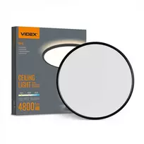 Lubinis šviestuvas Vidaus LED plafonas 44W 4800Lm 3000-5000K IP20, VIDEX VL-DL5R-44CB | juodas – UV atsparus kupolas, kuris ilgainiui negeltonuoja