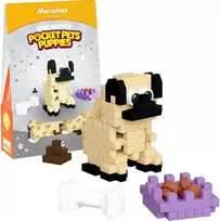 Marioinex Mini vafliai Pocket Pets mopsas – kūrybinės kaladėlės vaikams ZA6658