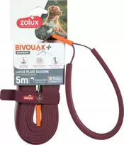 Zolux Plokščias pavadėlis šuniui silikoninis BIVOUAK raudona 5m