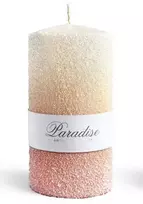 Mondex PARADISE žvakė, didelis cilindras, 8x8x17,5 cm, parafinas, persikas