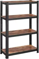 Songmics Lentynų sistema 40x80x160 cm Ruda Juoda reguliuojama saugykla MDF plienas