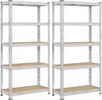 Songmics Sandėliavimo lentynos 90x40x180 cm sidabro spalvos plienas