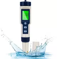 Flintronic pH testeris 5-in-1 su LCD ekranu, vandens kokybės matuoklis TDS/EC/zasolenimui/temperatūrai, LEU-3150478