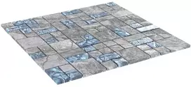 Mozaikos plytelė 22 pcs Pilka ir mėlyna 50 x 50 cm Stiklas