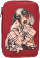 Top Model TOPModel - Double Pieštukas Case FUR EVER FRIENDS - Deep, Warm Raudona