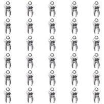 30pcs Findings Supplies 7*15mm Alloy Charms Silver Alloy Tooth Pendant DIY Craft Women