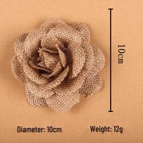 Bleached Burlap Lace Rose for Floral Wedding Decoration