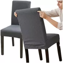 Kėdės užvalkalas pilkas poliesteris minimalistinis