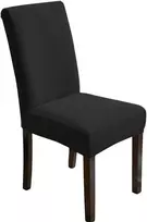 Elastingas kėdės užvalkalas, juodas, minimalistinis