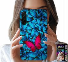 Etui Do Samsung Galaxy A56 5G - Niebieskie Motylki, Motyl, Kobiece Wzory