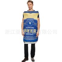 In-Stock Halloween Beer Can Sponge Costume Jumpsuit for Fun Prank Party One Size