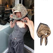 Soft Leopard Print Hair Scarf Hip Hop Punk Bandana Elegant Y2k Print Turban  Spice Girls Style1