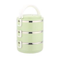 Thickened Stainless Steel Insulated Multi-Layer Bento Lunch Box with Lid 3 Layers mėlyna