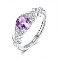 Natural stone spike safety ring s925 sterling silver ring women's senior adjustable non-fading daily jewelry gift Adjustable opening