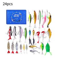 Fishing Box Lure Advent Calendar Christmas Countdown 24 Days Fish Bait Tools